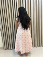 Handblock Print Cotton A-Line Frock - Midi Length