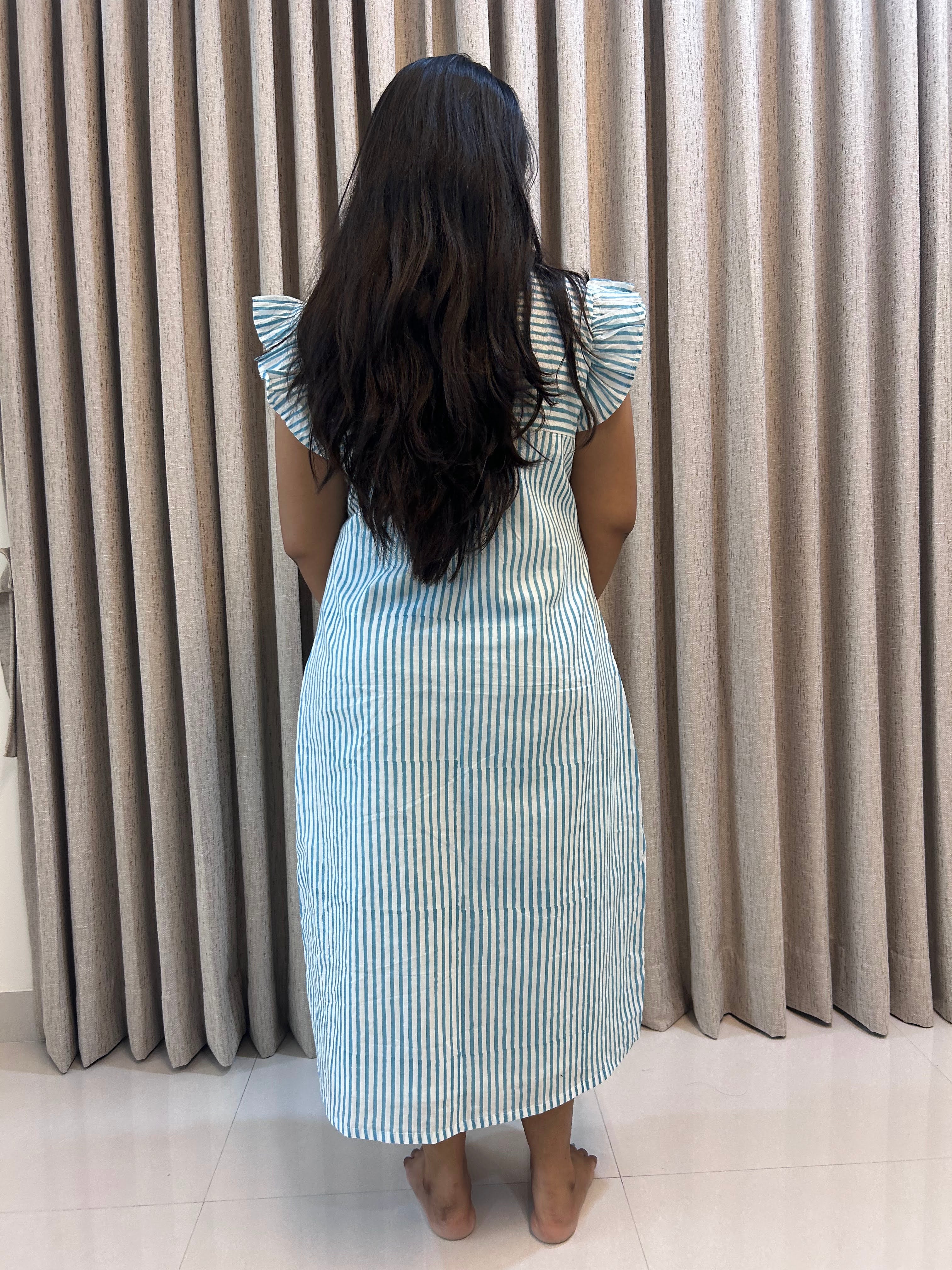 Handblock Print Cotton A-Line Frock