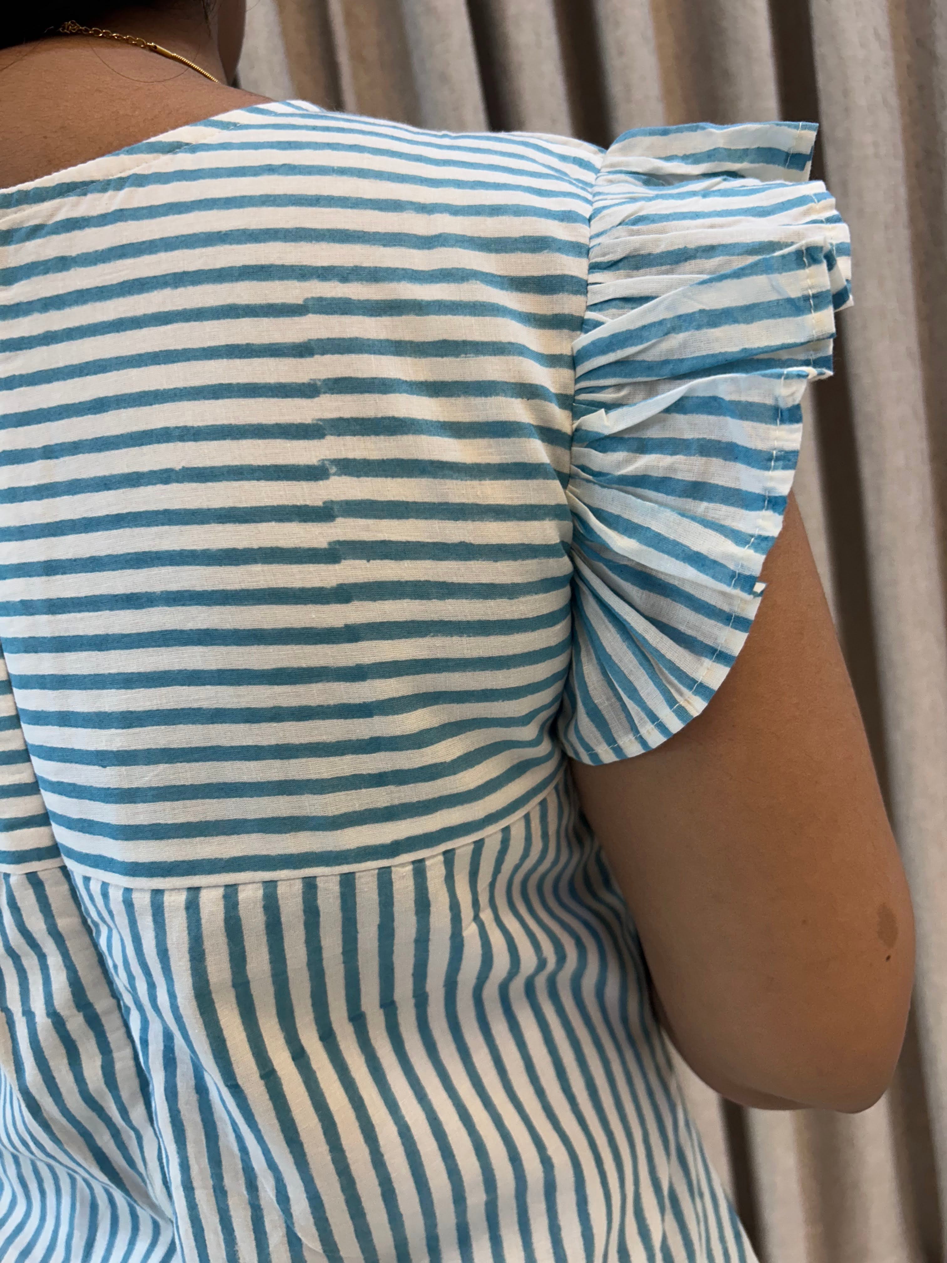 Handblock Print Cotton A-Line Frock