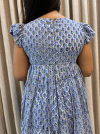 Handblock Print Mul Cotton Casual Wear Frock