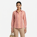 Premium Multi Color Striped Linen Shirt Classic Formal Wear