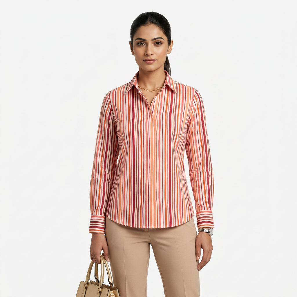 Premium Multi Color Striped Linen Shirt Classic Formal Wear