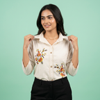 Pure Cotton White Kurti With Embroidary