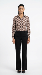Premium Ikat Print Linen Cotton Shirt