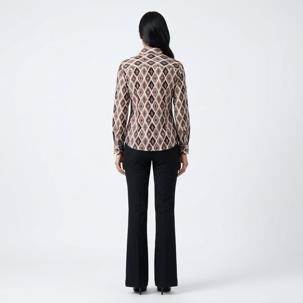 Premium Ikat Print Linen Cotton Shirt