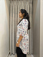 Handblock Print Mul Cotton Asymmetric Tunic