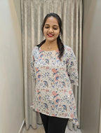 Handblock Print Mul Cotton Asymmetric Tunic