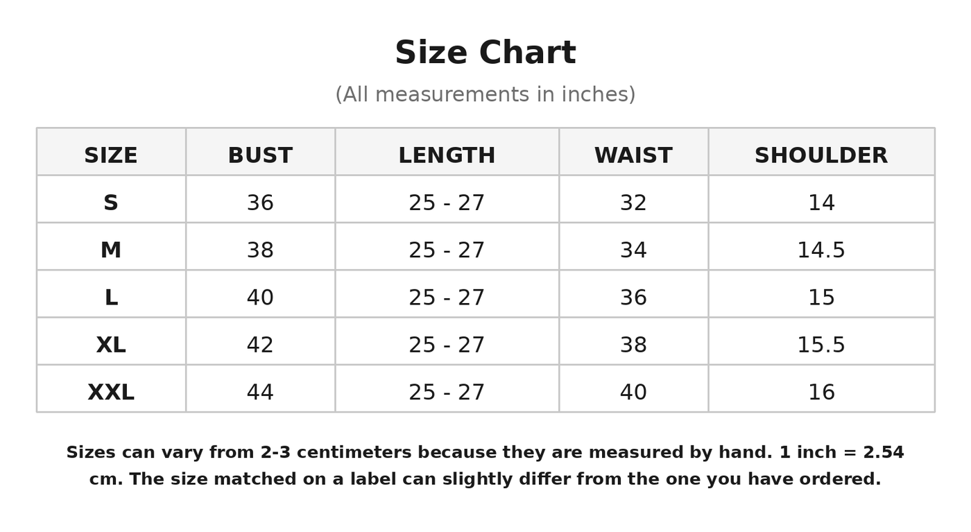 Size chart