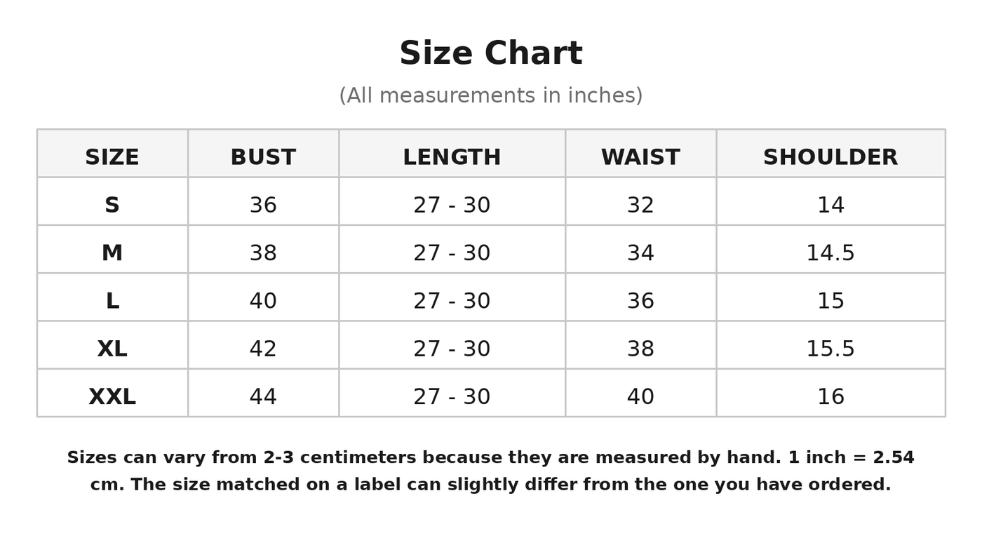 Size chart